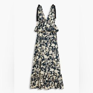 Agua by Agua Bendita Infinito Ruffled Floral Print Cotton Maxi Dress